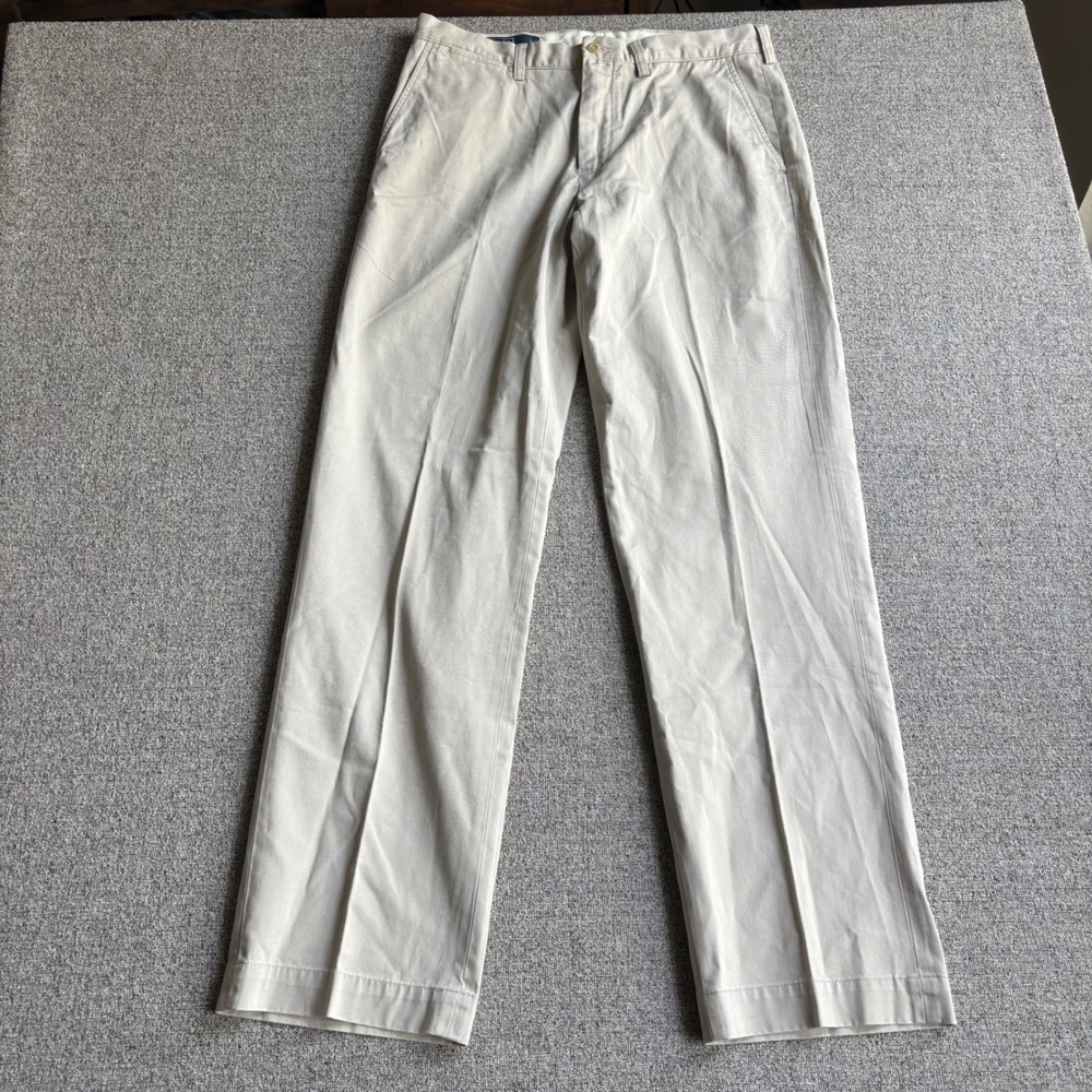 Polo Ralph Lauren Preston Pant Mens 34x34 Khaki Straight Leg Cotton Chino